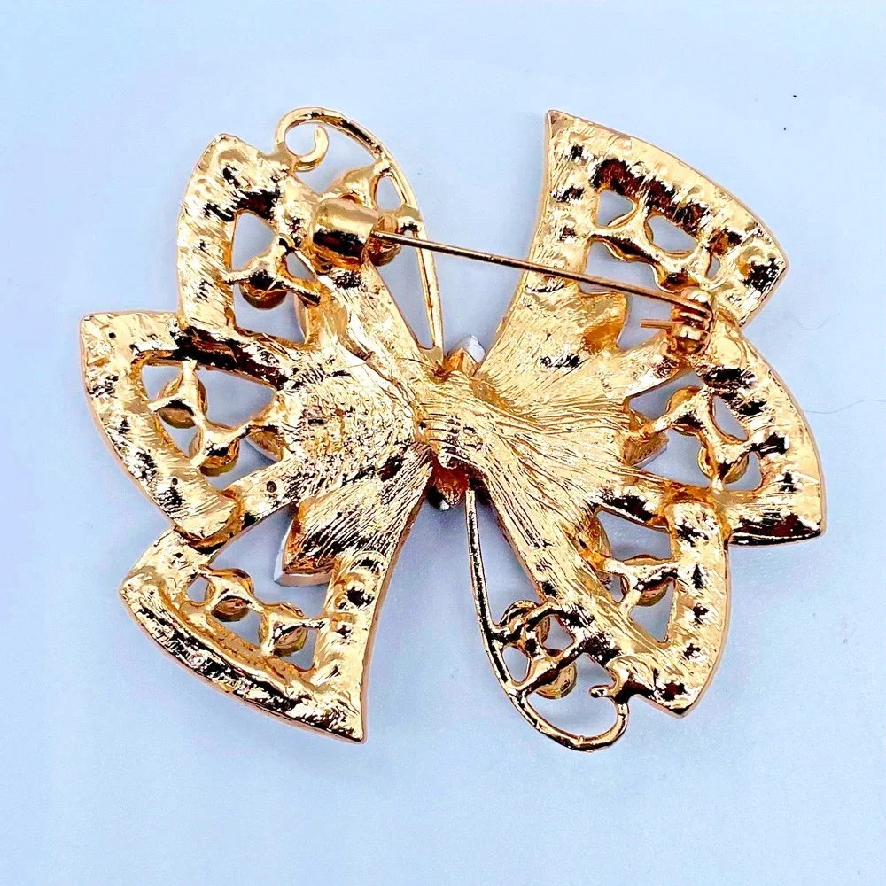 Champange Stone Rhinestone Brooch‎ 2.5
